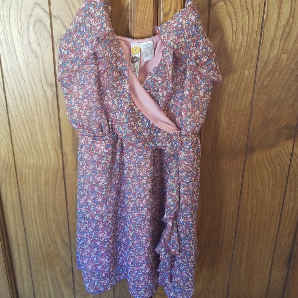 Purple, pink and blue floral dress